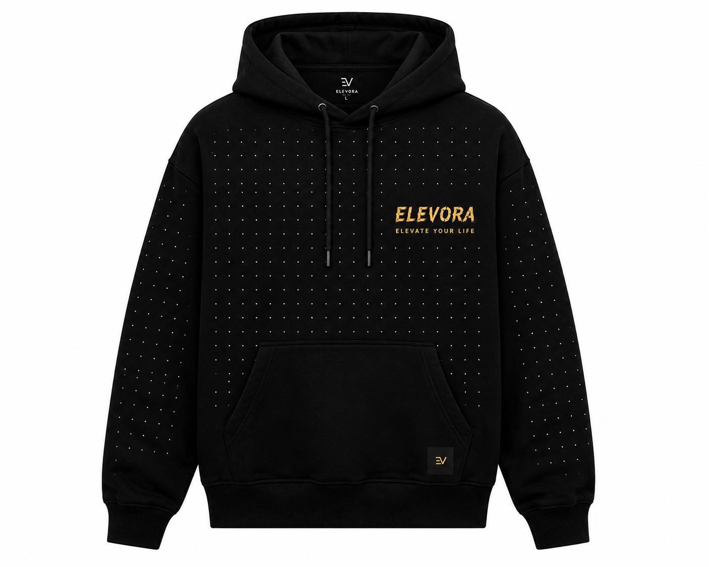 Elevora Obsidian Black Hoodie